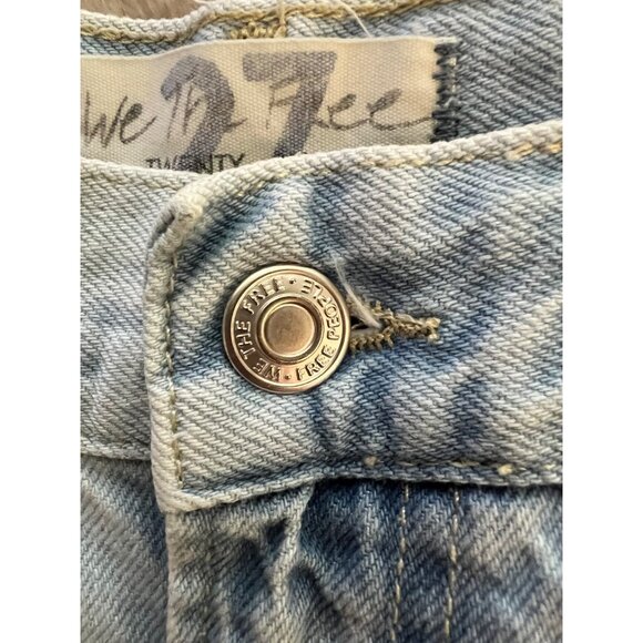 Destroyed Light Wash Denim Jeans By We The Free Size 27 - Picture 6 of 9